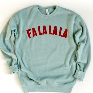 Fa La La La green and red graphic sweatshirt